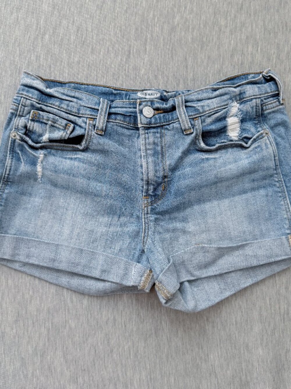 Old Navy Light Blue Boyfriend Cotton Denim Shorts